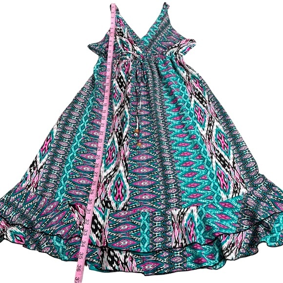 FasionFuse size medium sleeveless vneck tribal design mini dress elastic back - Picture 8 of 9